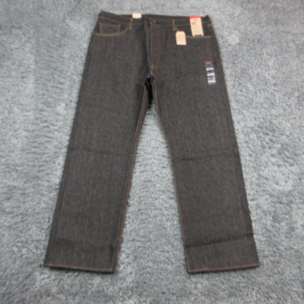 Levi's 501 Jeans Mens 42x32 Black Raw Denim Straight 501 Original 43X32.5* NWT